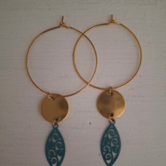 Boucles d'oreilles en acier inoxydable bleu