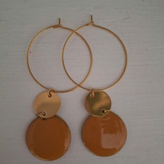 Boucles d'oreilles en acier inoxydable moutarde