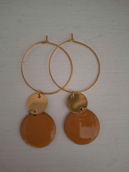 Boucles d'oreilles en acier inoxydable moutarde