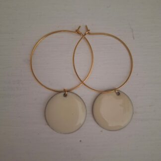 Boucles d'oreilles en acier inoxydable, blanc