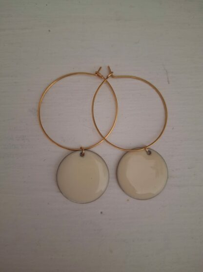 Boucles d'oreilles en acier inoxydable, blanc