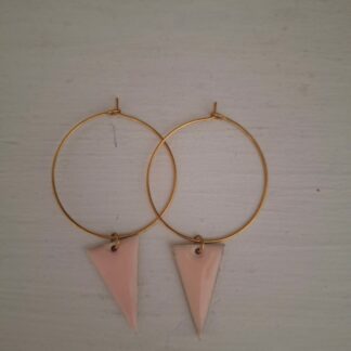 Boucles d'oreilles en acier inoxydable, rose